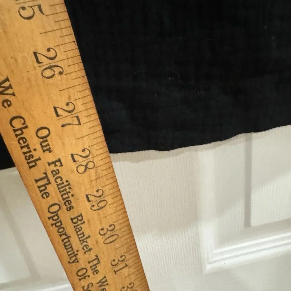 Commense Women's Solid Pull On Straight Leg Pants Black Size Large L 100% Cotton